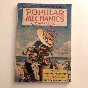 VINTAGE POPULAR MECHANICS 50TH ANNIVERSARY YEAR MAGAZINE JULY 1952